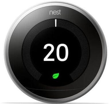Google Nest Learning thermostat acero inoxidable se controla desde el ayuda ahorrar energía termostato inteligente 3ª t3028it generación pantalla grande wifi plata 3º termoestato t3031ex