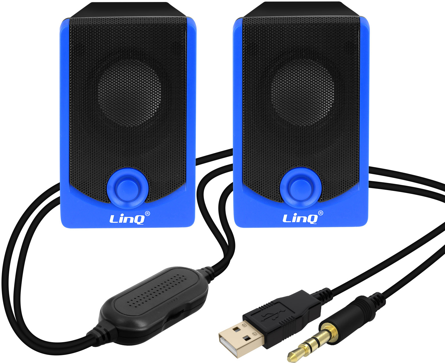 LinQ Altavoz Cable Jack 3,5mm 3W x 2 A2033 Azul