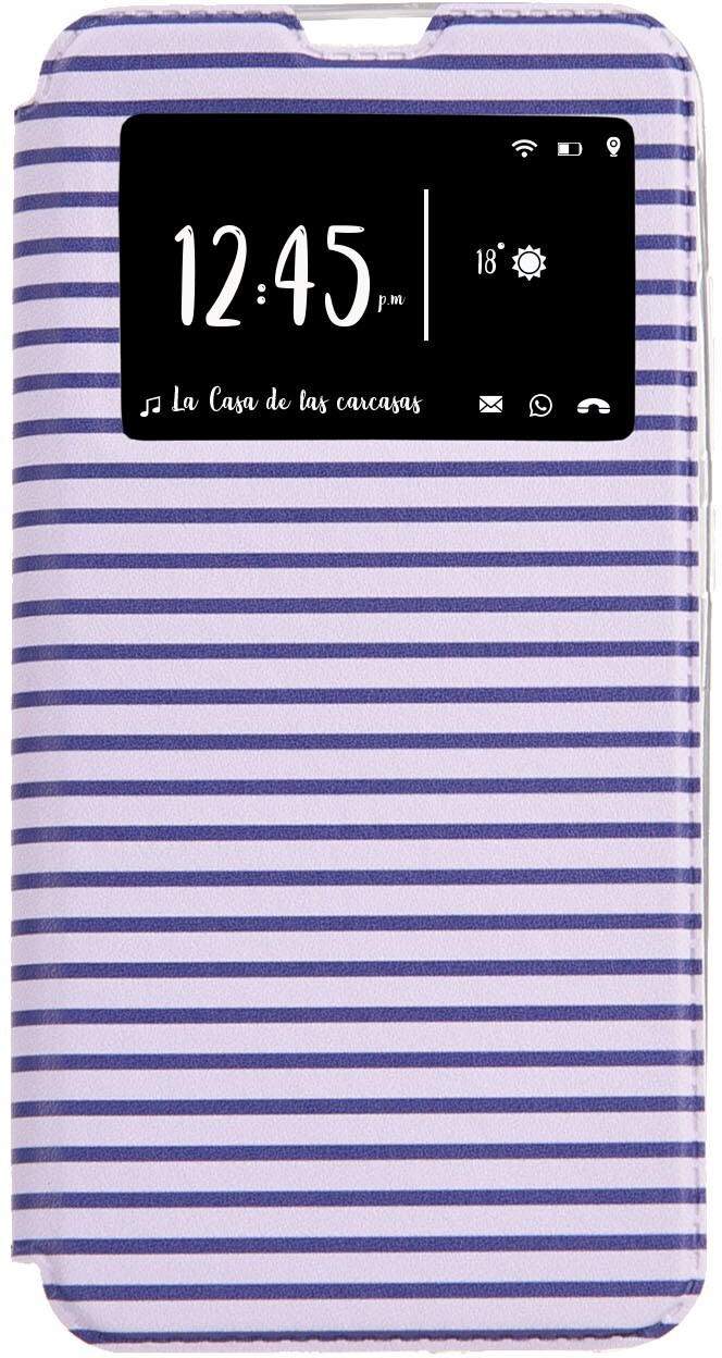 Xiaomi Funda libro Rayada Morada para Redmi 8