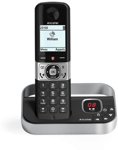Alcatel Teléfono inalámbrico DECT F890 Voice Negro/Plata