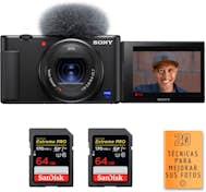 Sony ZV-1 Negro + 2 SanDisk 64GB Extreme PRO UHS-I SDXC