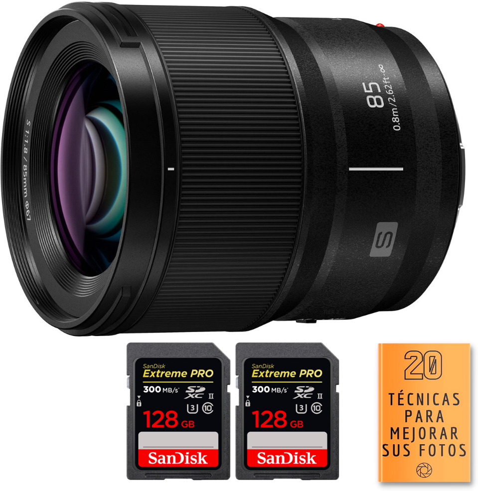 Panasonic Lumix S 85mm f/1.8 + 2 SanDisk 128GB Extreme PRO U