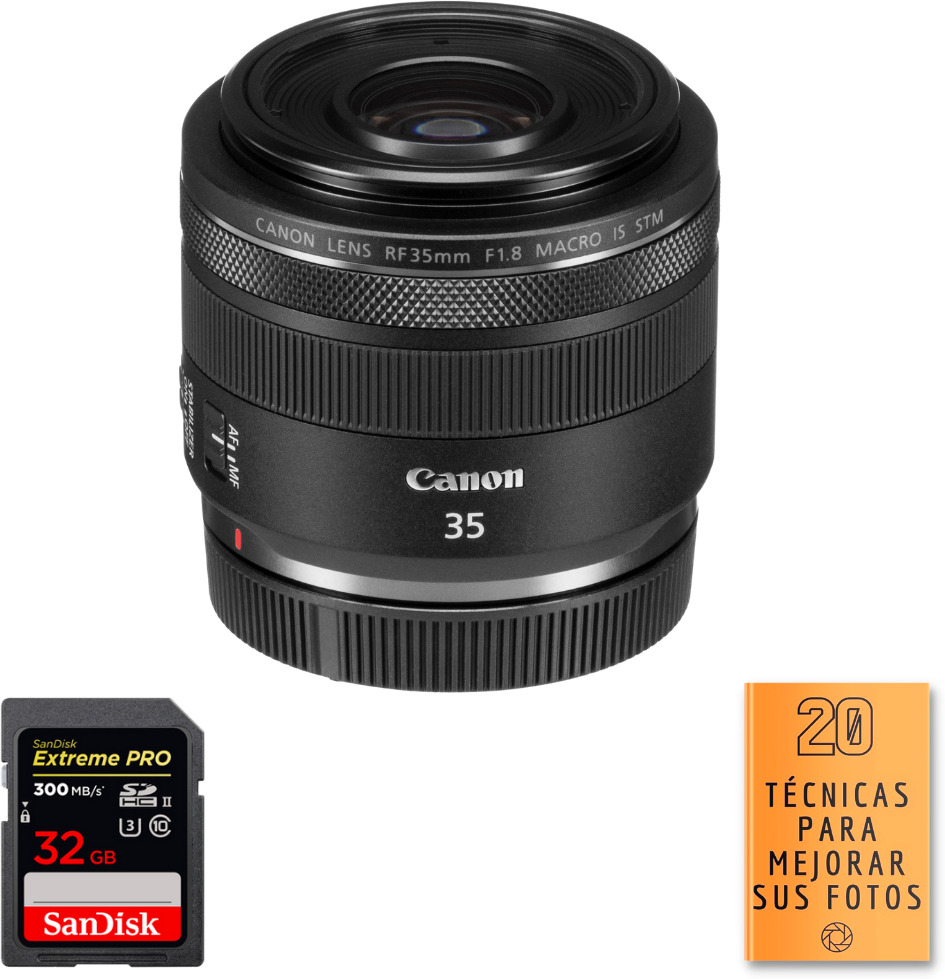 Canon RF 35mm f/1.8 Macro IS STM + 1 SanDisk 32GB Extrem