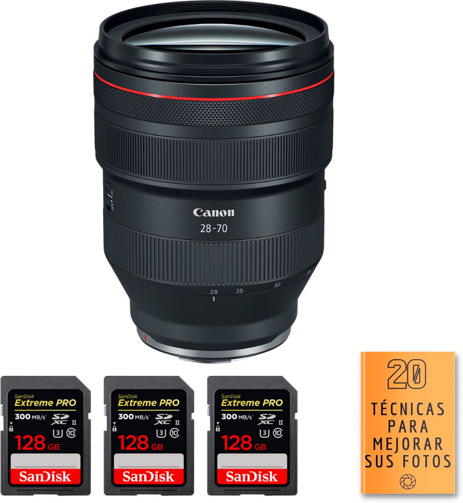 Canon RF 28-70mm f/2L USM + 3 SanDisk 128GB Extreme PRO