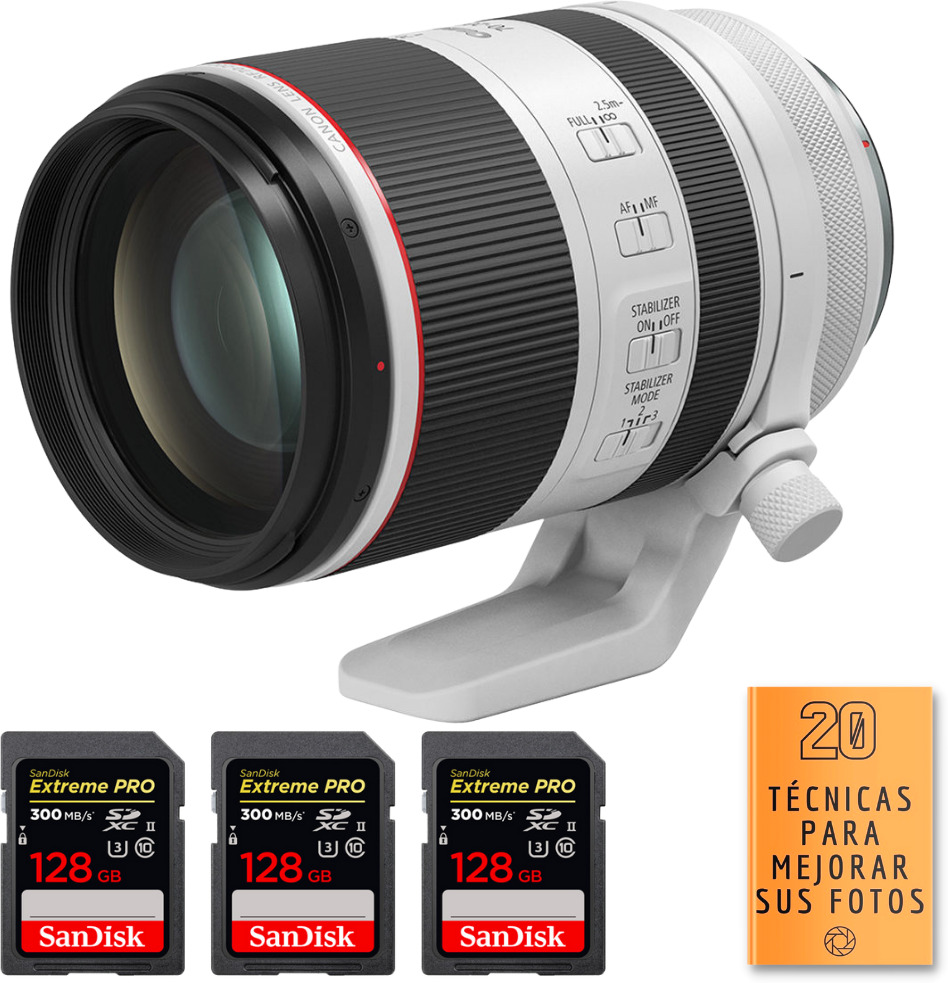 Canon RF 70-200 mm f/2,8L IS USM + 3 SanDisk 128GB Extre
