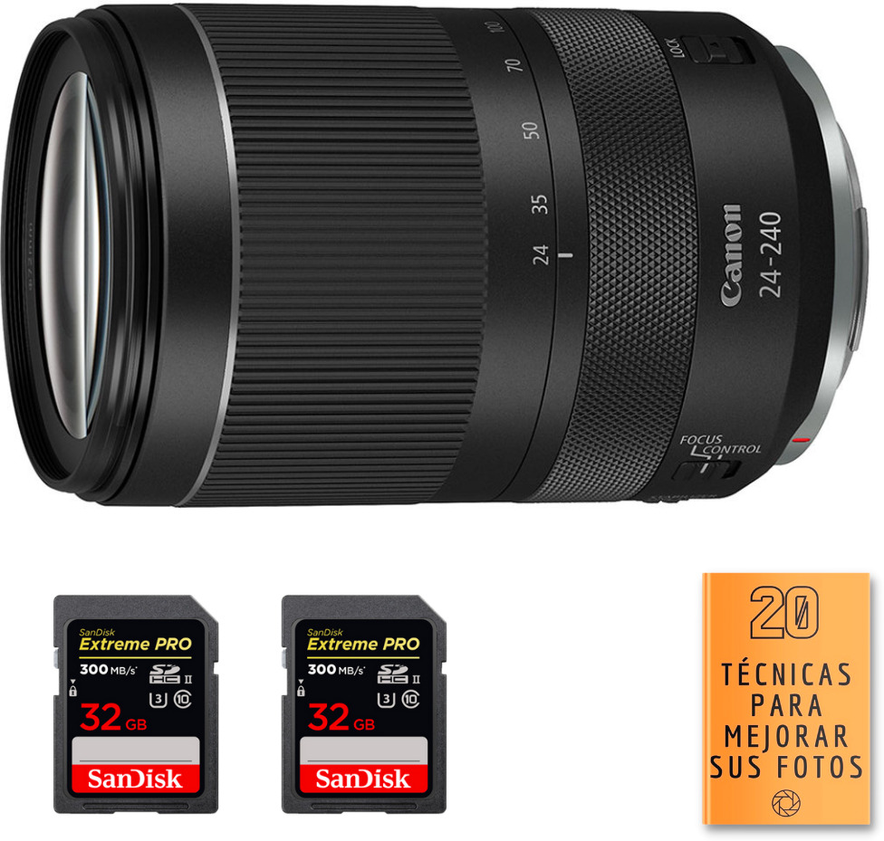 Canon RF 24-240 mm f/4-6,3 IS USM + 2 SanDisk 32GB Extre