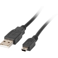 Lanberg CA-USBK-11CC-0018-BK cable USB 1,8 m USB 2.0 Mini-USB A USB A Negro