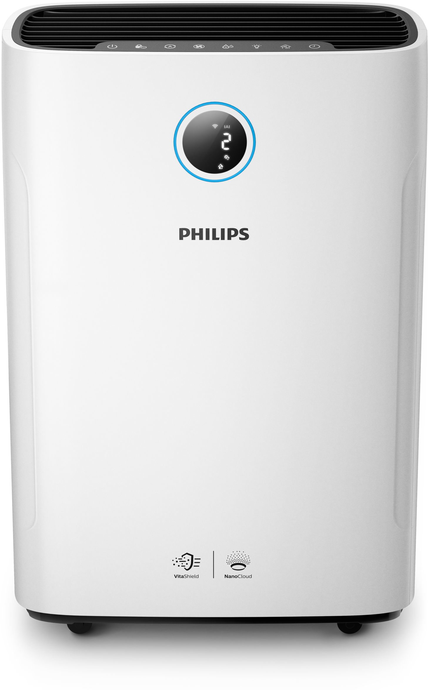 Philips Serie 2000i humidificador y purificador de aire 2 en 1 control por aplicación elimina polvo estancias 65m² 4 velocidades modo ac272910