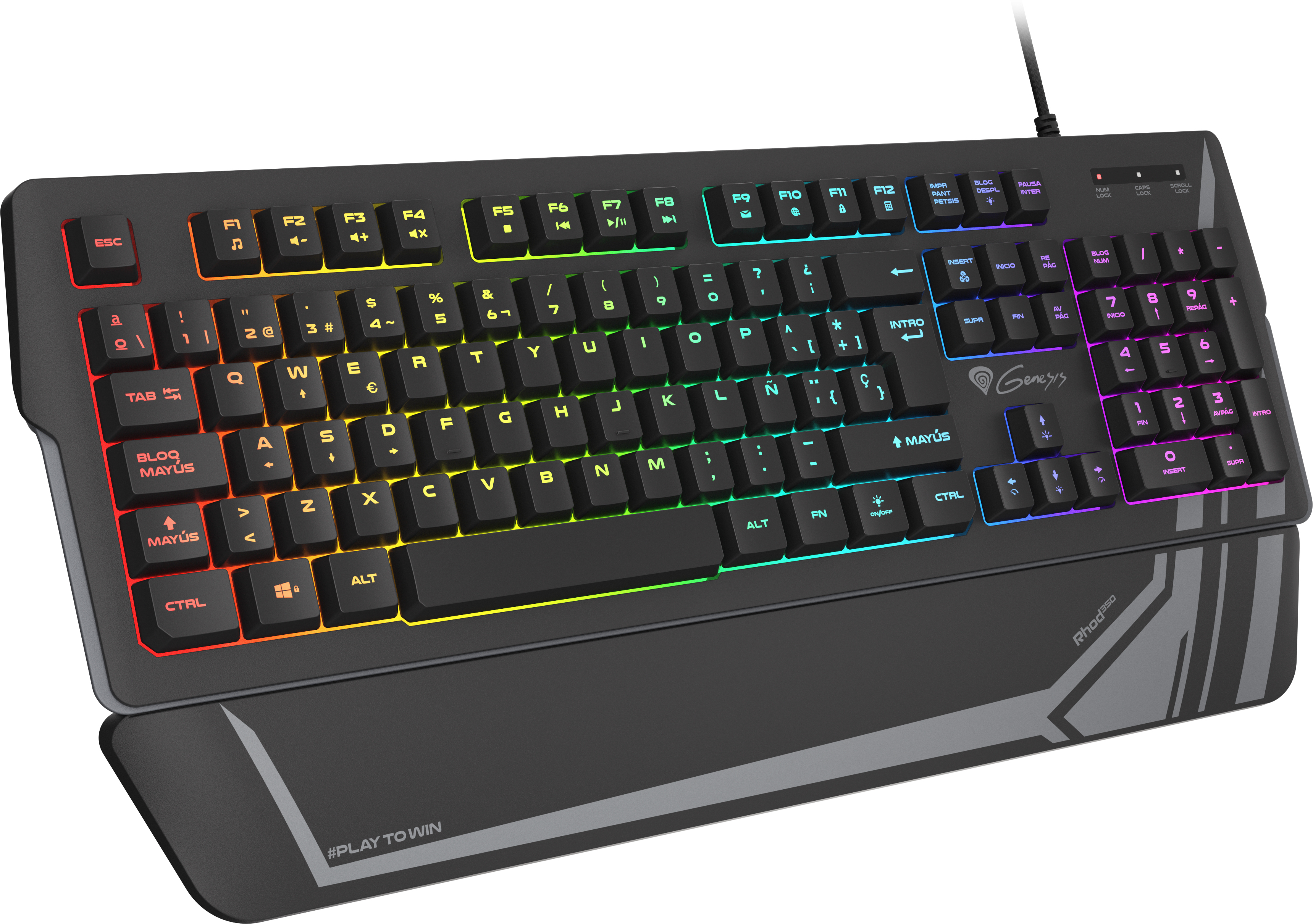Genesis GENESIS Rhod 350 RGB teclado USB QWERTY Español Ne