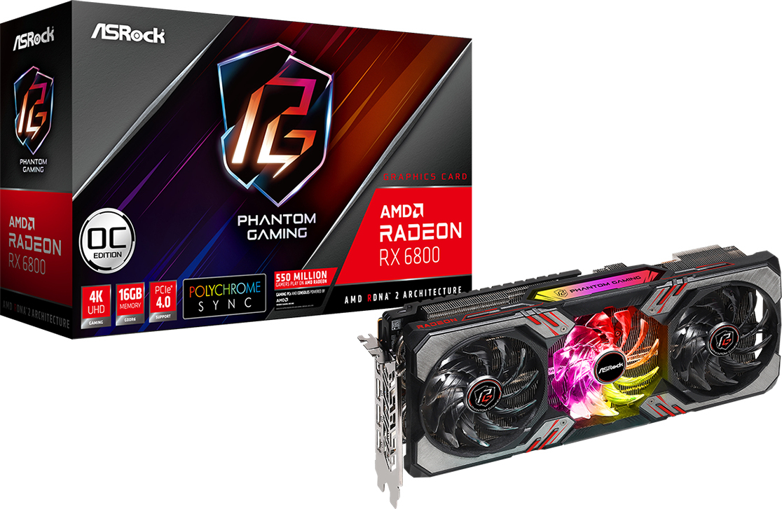 Asrock Asrock RX6800 PGD 16GO AMD Radeon RX 6800 16 GB GD