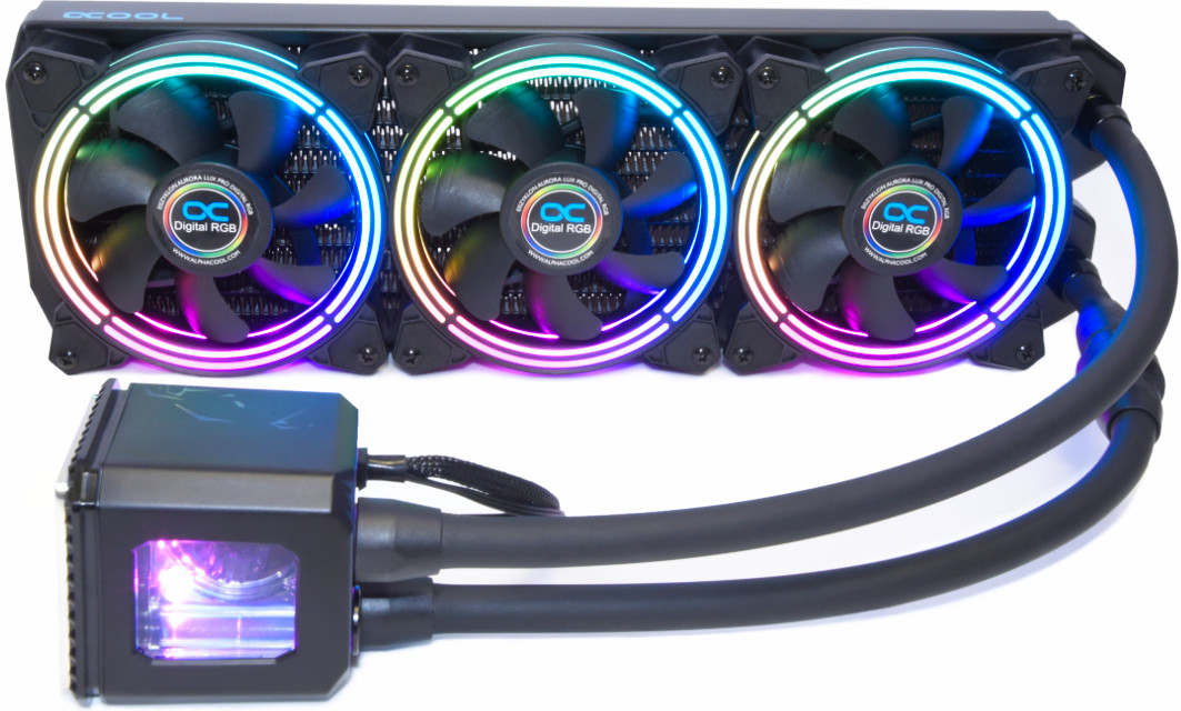 Alphacool Eisbaer Aurora 360 refrigeracion liquida 360mm rgb cooler cpu compatible komplettwasserkühlung digital agu kit