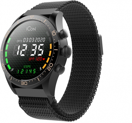 Smartwatch Activity Tracker icon forever negro para android ios siempre amoled aw100 33 cm 1.3 42