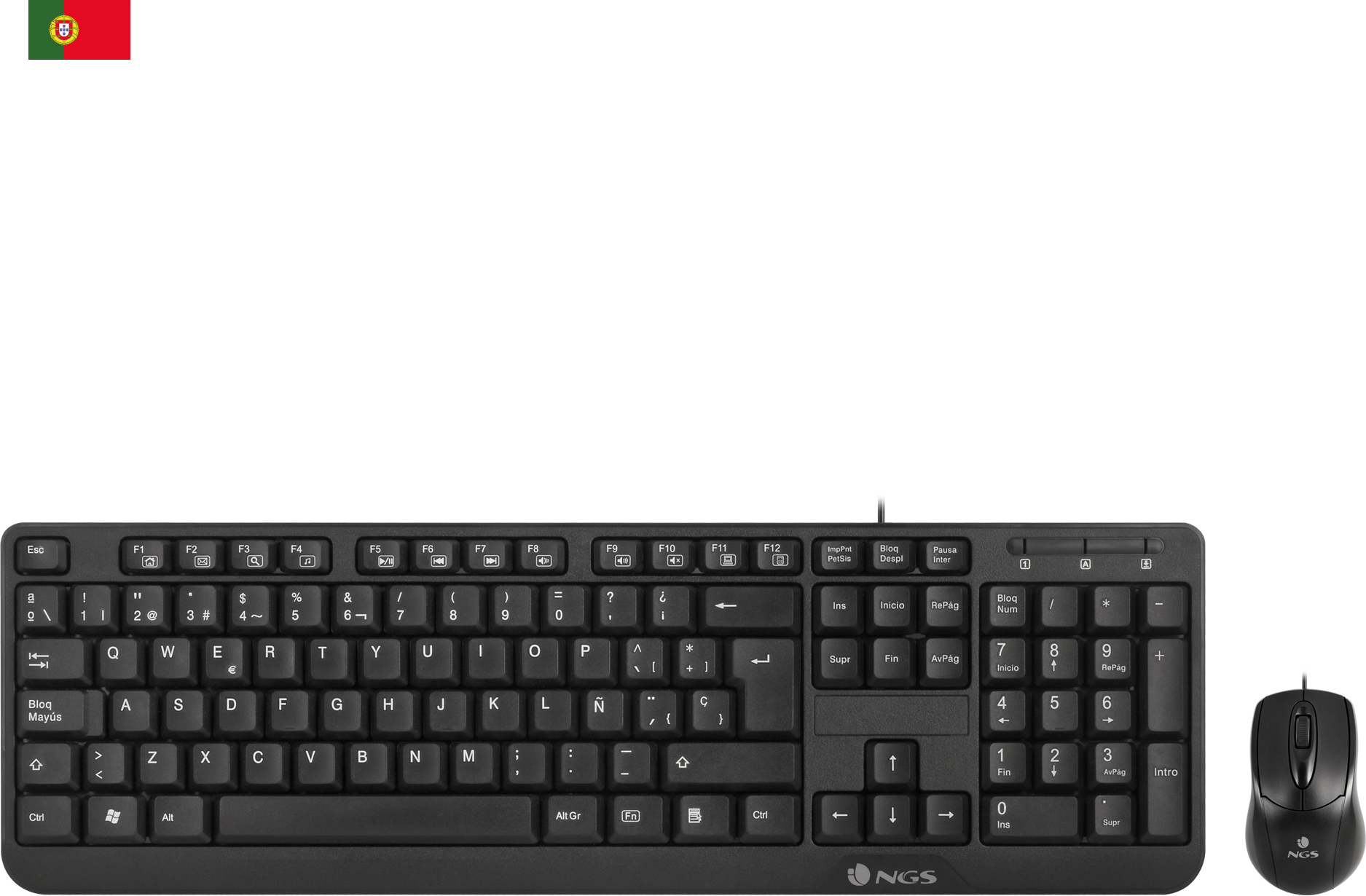 NGS NGS Cocoa Kit, QWERTY, PT teclado USB Portugués Ne