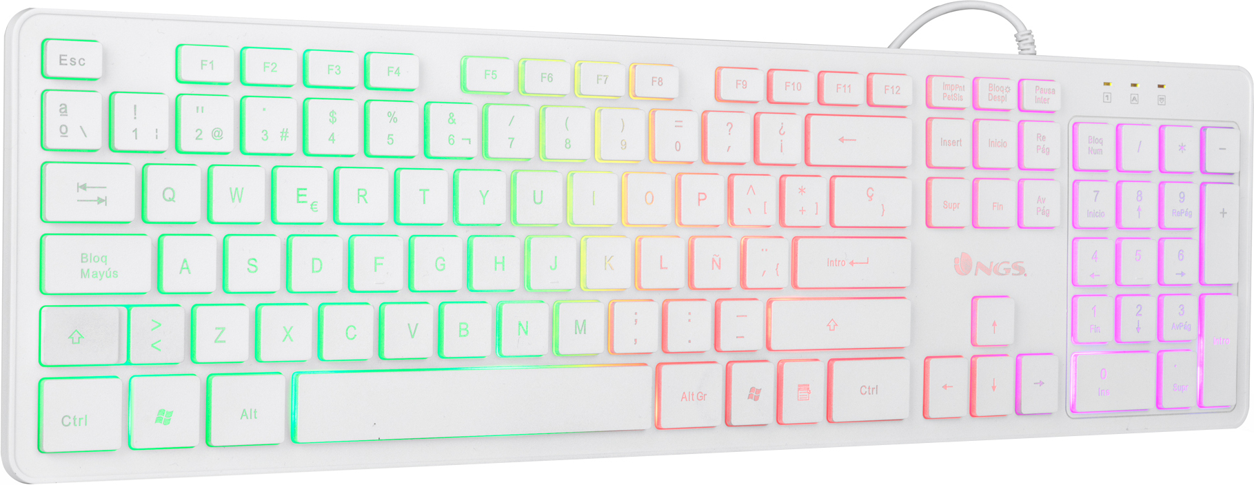 Ngs sprite kit de teclado best sale y ratón led usb blanco