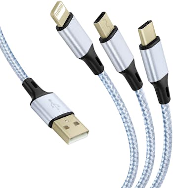 Avizar Cable USB 3 en 1 USB-C Micro-USB Lightning Carga R