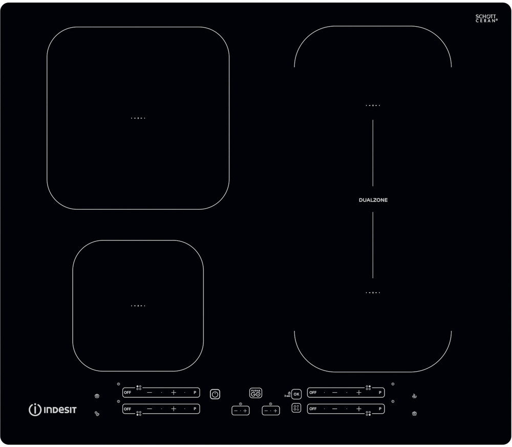 Indesit Indesit IB 65B60 NE Negro Integrado 59 cm Con plac