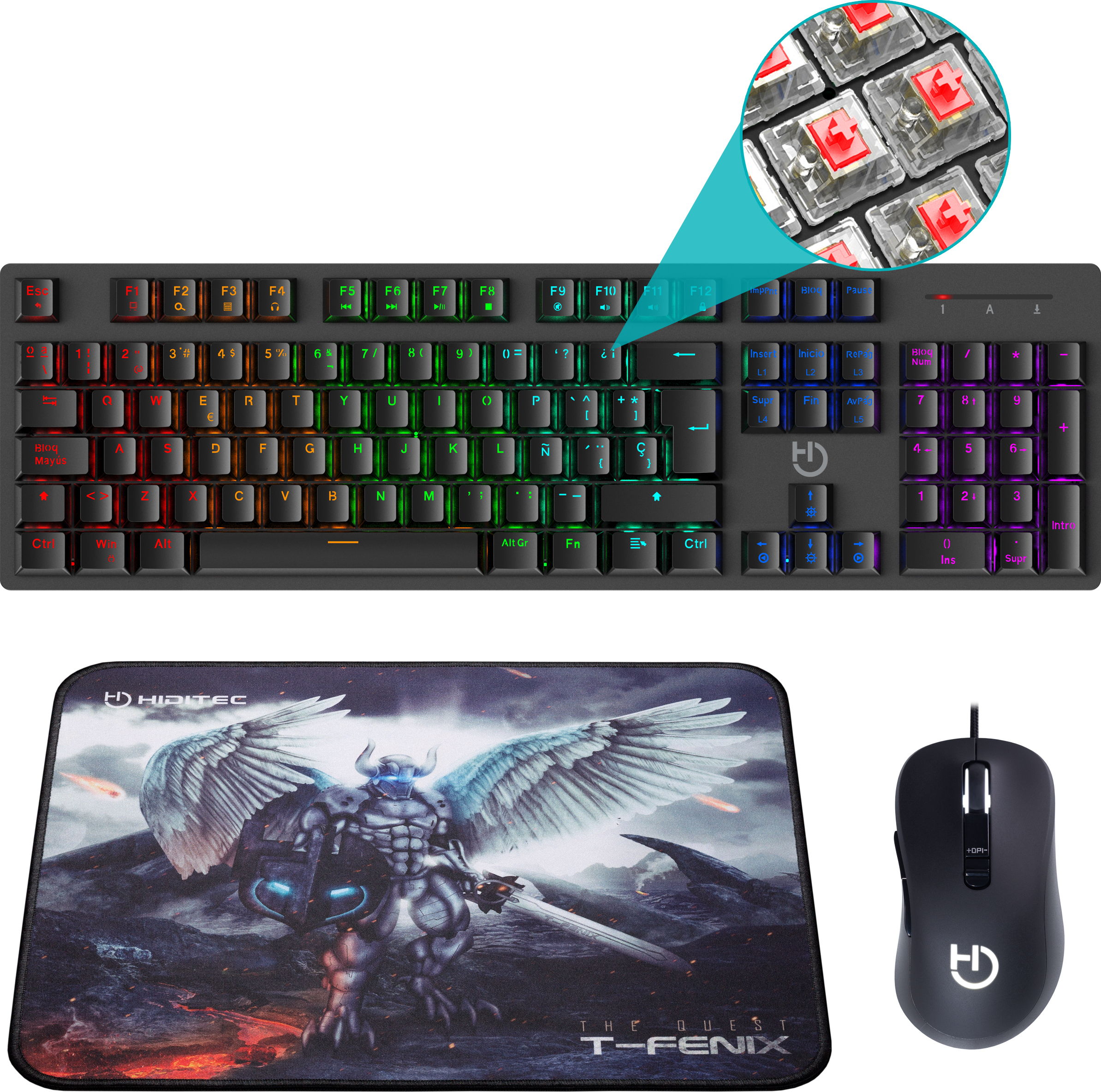 Hiditec Hiditec Teclado Mecánico GK400 + Ratón Gaming Blit