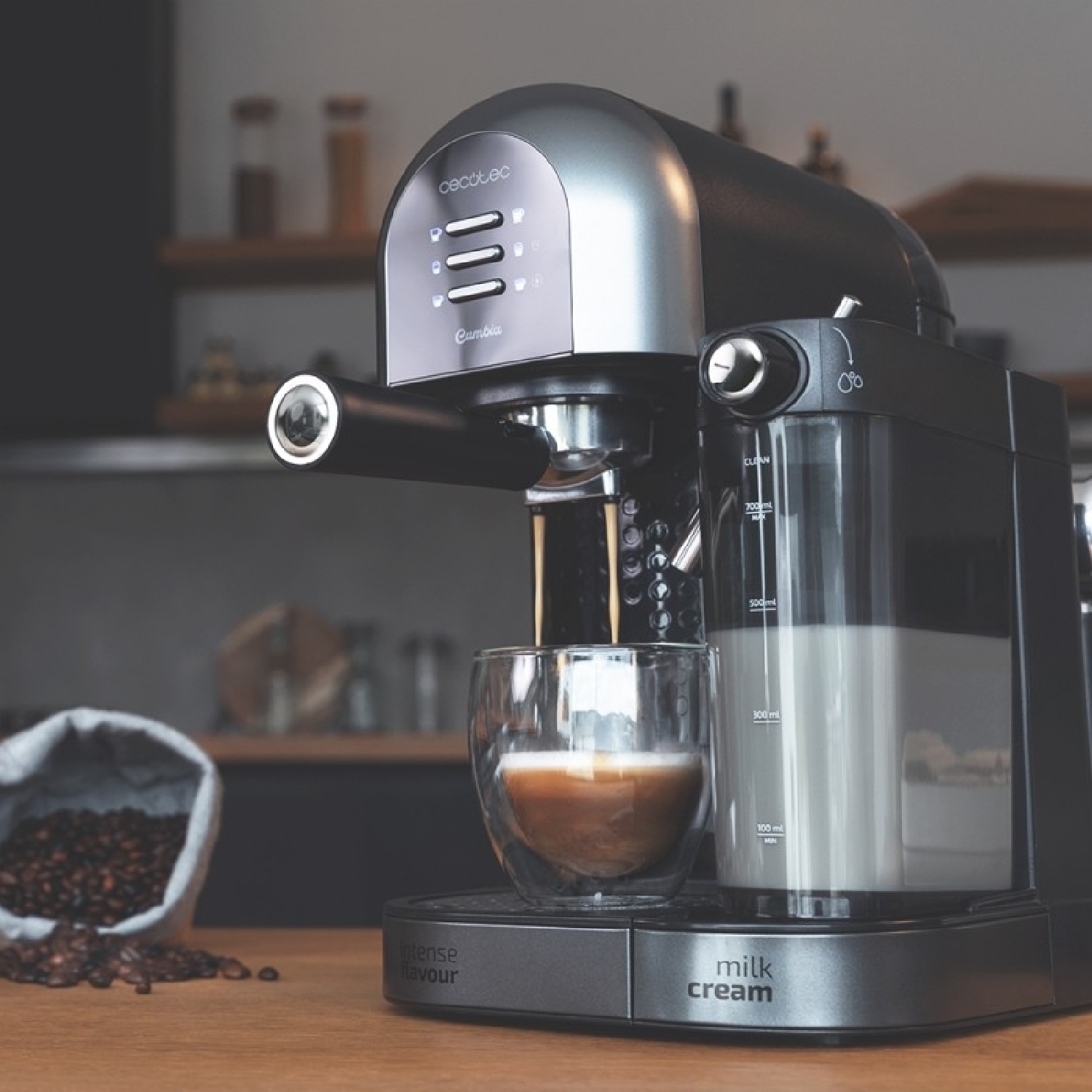 Cecotec Instant-ccino 20 Chic Serie Nera, Cafetera Semiaut