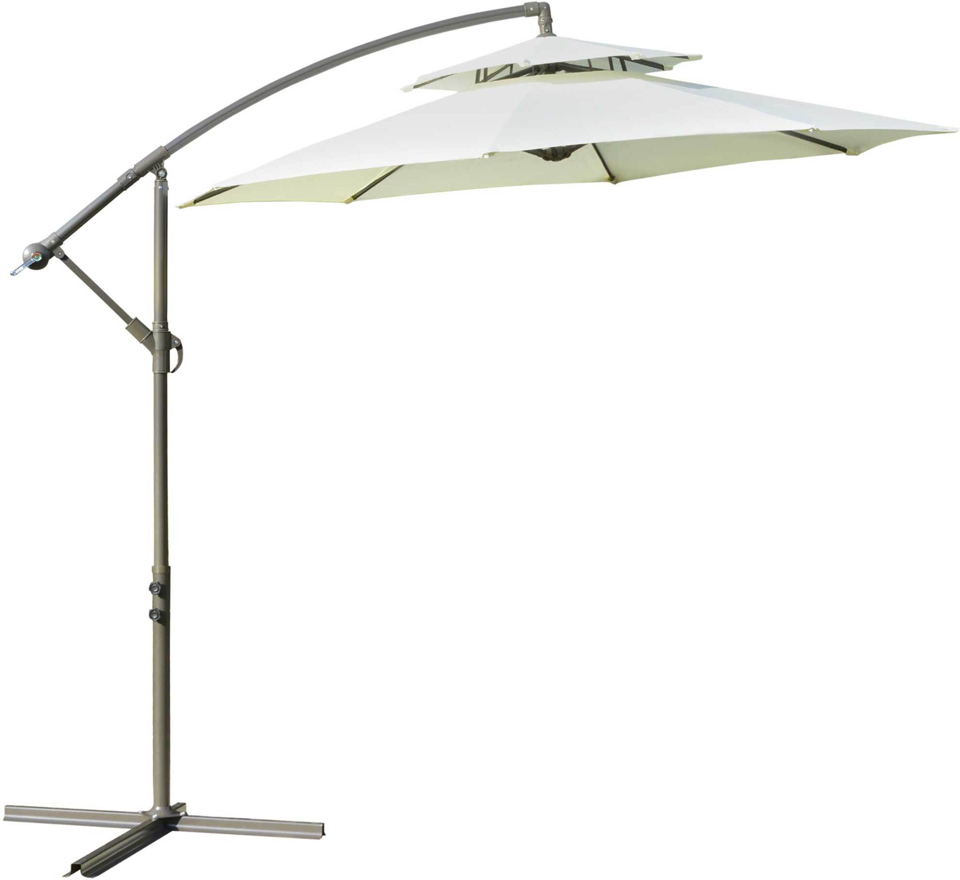 Outsunny Sombrilla de Jardín Ø267 cm Parasol Inclinable con