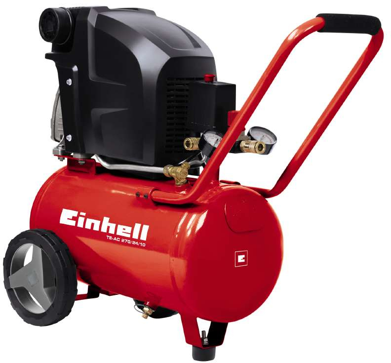 Einhell Teac 2702410 compresor de aire 1.8 kw 24 capacidad 270 min 10 bar lubricado con 4010450 1800 2