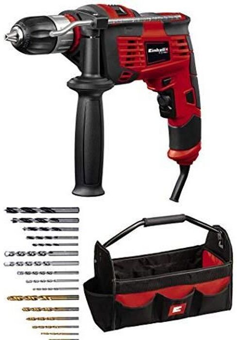 Einhell TC-ID 1000 e juego de taladro de impacto Kit, 1010
