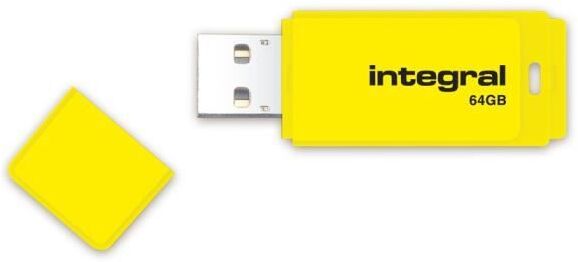 Integral Drive Memoria usb 2.0 de 64 gb neon 64gb amarillo unidad usb2.0