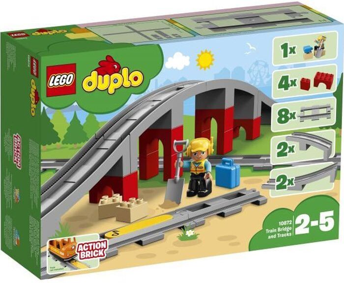 Lego 10872 Duplo puente y ferroviarias juguete sonido las el del tren edad 2 26 piezas town preescolar para complementar los sets divertidos 5