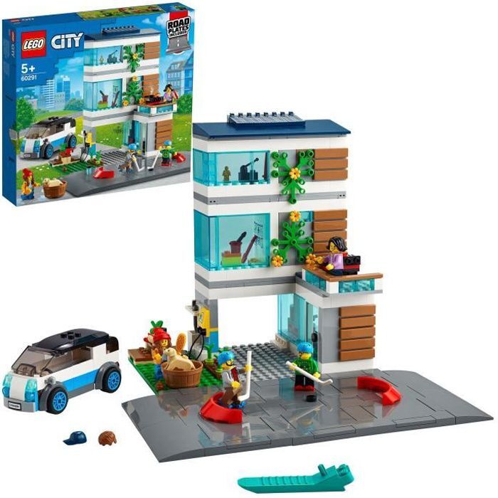 Set De Casa familiar mini figuras lego city my muñecas moderna placas carretera 60291 family house