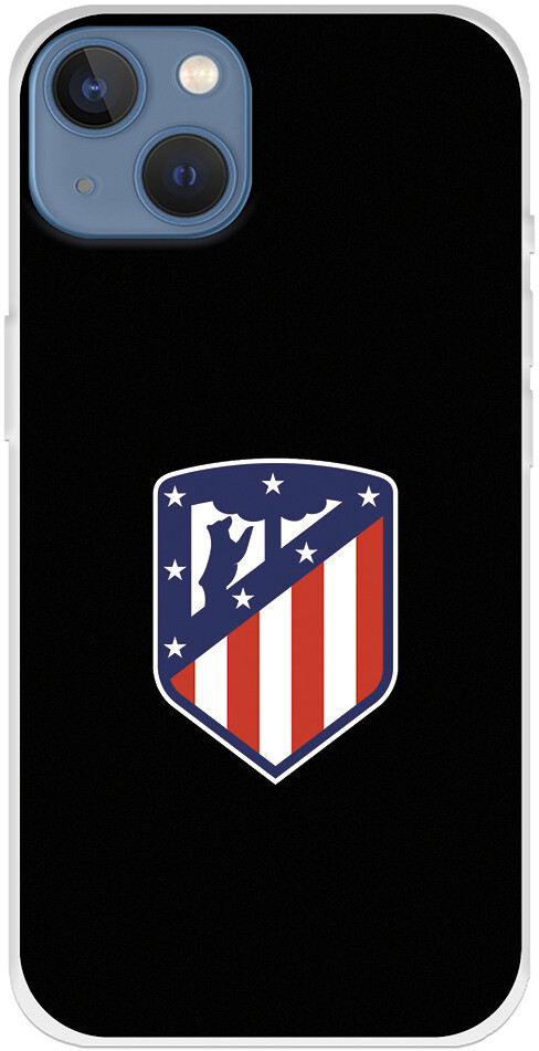 La Casa de las Carcasas Funda para iPhone 13 del Atleti Escudo Fondo Negro