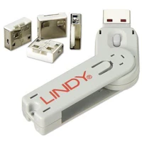 Lindy Candados de puerto USB: 1 llave de desbloqueo USB y 4 candados