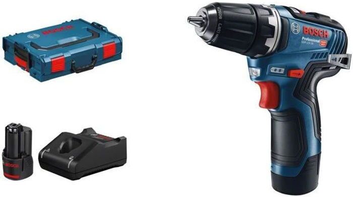 Bosch Professional 12v system gsr 12v35 atornillador batería 35 nm 2 x 3.0 ah cargador en 12 1750 1