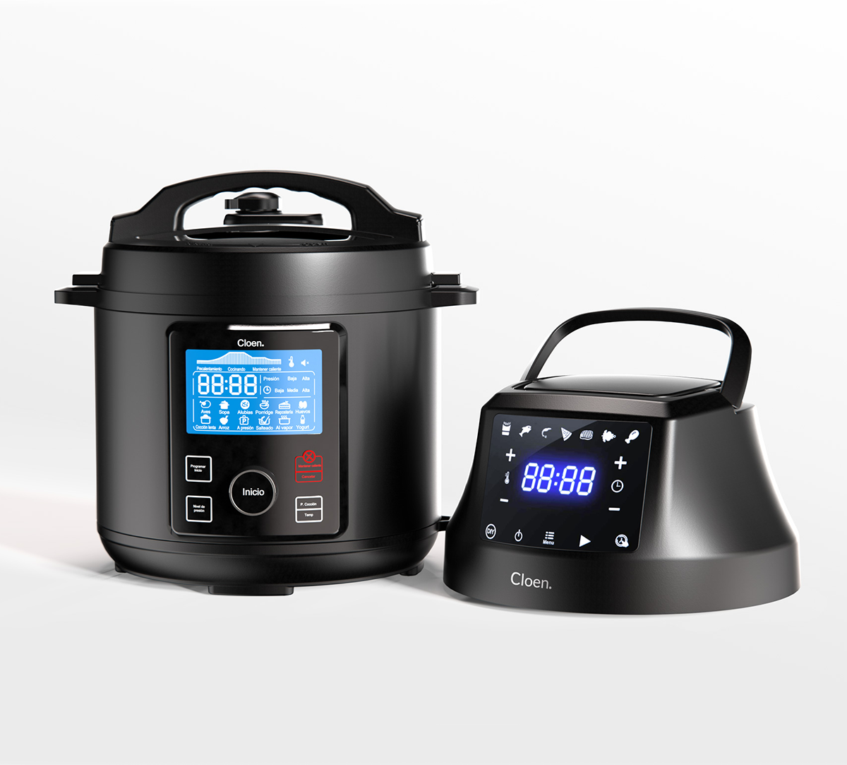Cloen. Foodie Pot y Foodie Fryer Lid 2 en 1
