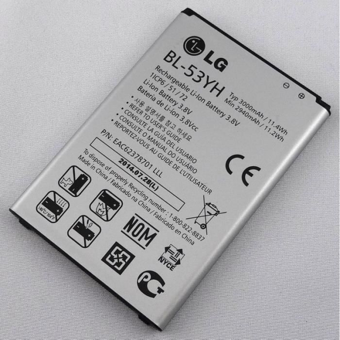 LG BATERÍA Batería BL-53YH D855 G3