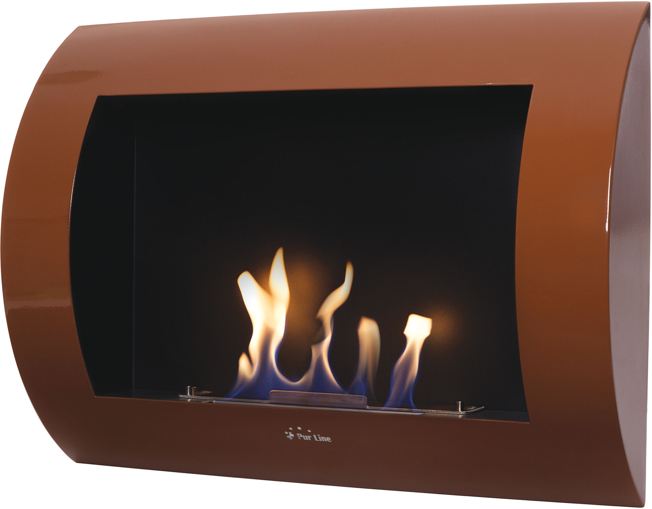 Purline Chimenea de etanol con diseño mural de acero lacad