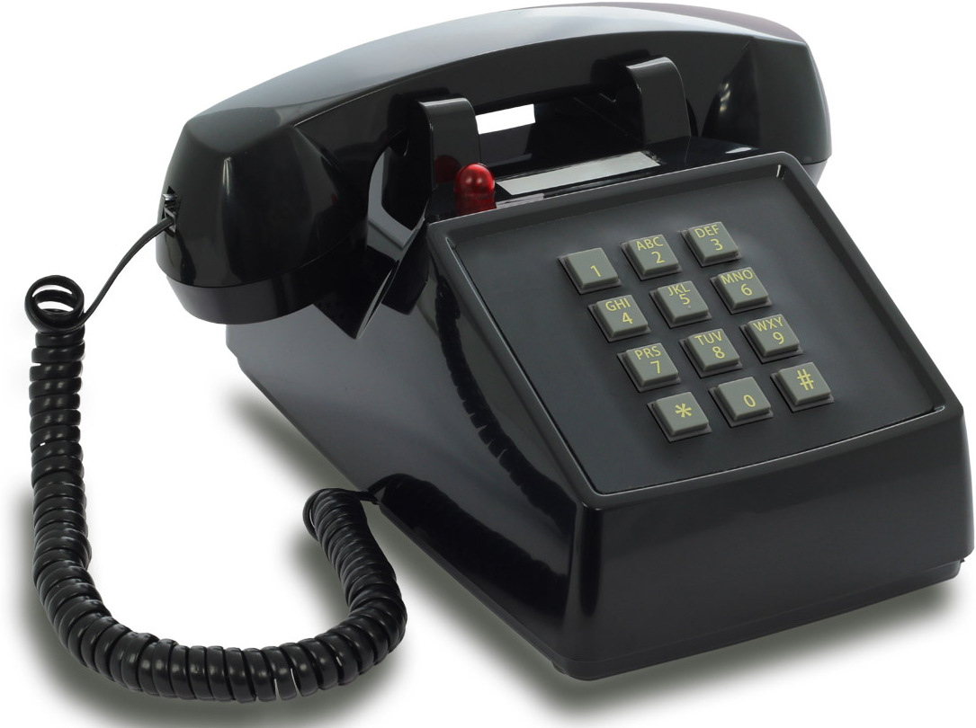 Opis Pushmefon Cable fijo retro de teclado los años 1970 con campana negro