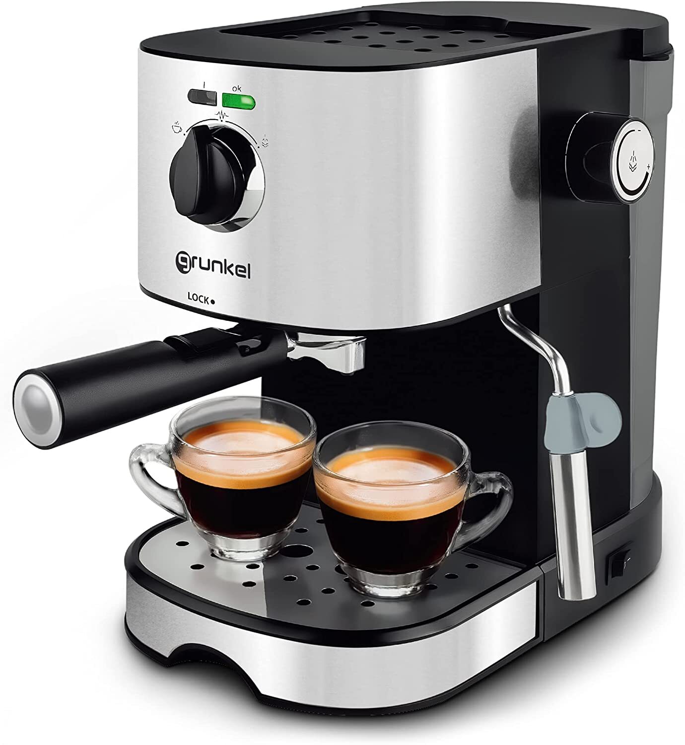 Grunkel CAFETERA ESPRESSO GRUNKEL, 15 BARES, 850W, PLATA
