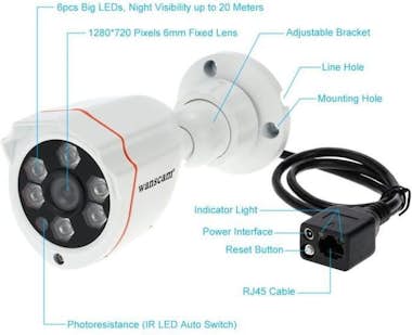 High-Tech & Bien-Etre LCC® 720P 1.0MP Cámara IP HD 6 LED 1/2 Pulgada CMO