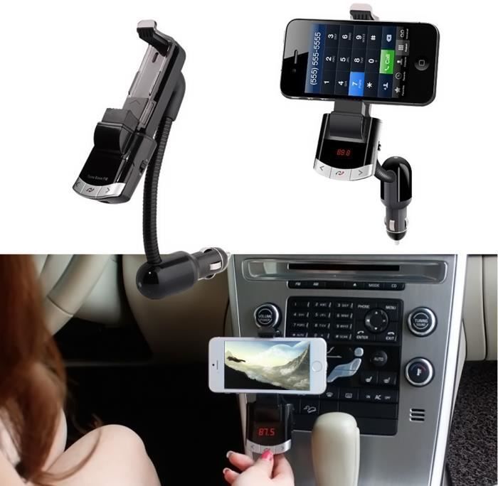 High-Tech & Bien-Etre Gosear® Phone Holder Car Kit Bluetooth 2.1 Transmi