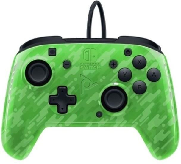 PDP Gaming Mando con cable PDP Faceoff Camo Green para Ninten