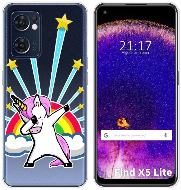Tumundosmartphone Funda Transparente Oppo Find X5 Lite 5G Unicornio