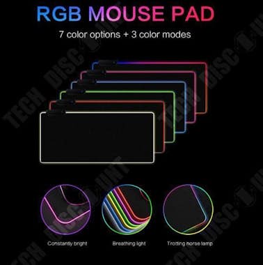 Tech DISCOUNT Alfombrilla de ratón para juegos TD® RGB, iluminac