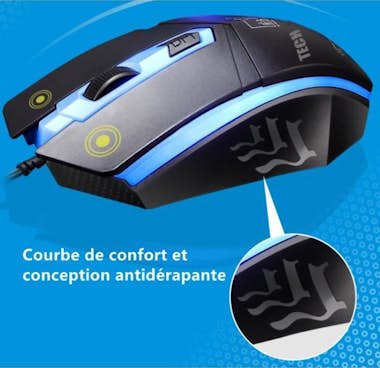 Tech DISCOUNT TD® Luminous Wired Keyboard Mouse Kit para Gamer Q