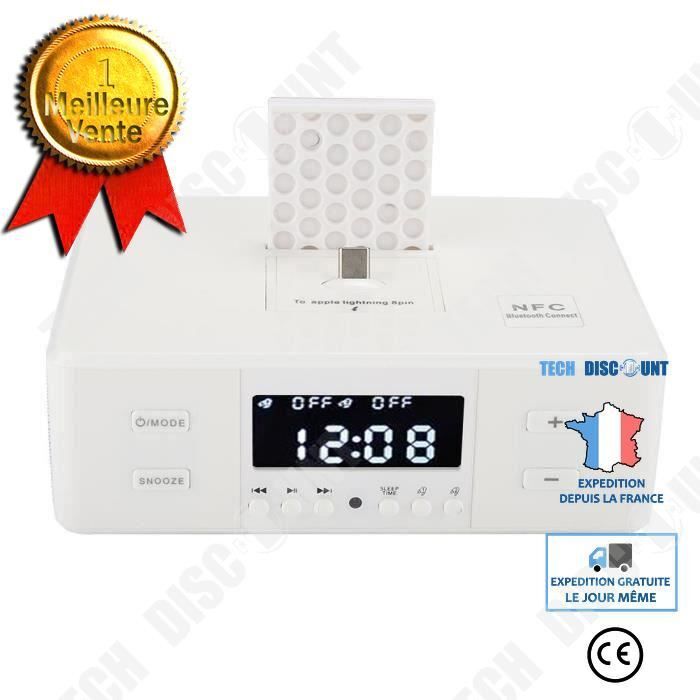 Tech DISCOUNT TD® 3 en 1 Despertador Carga USB Reproducir Estére