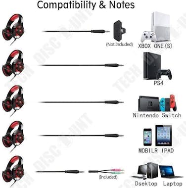 Tech DISCOUNT Auriculares para juegos TD® para PS4 Xbox one - Au
