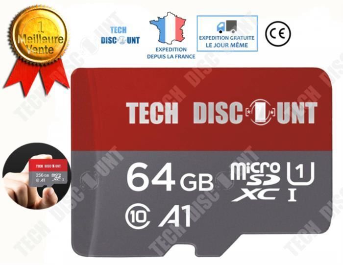 Tech DISCOUNT TD® Tarjeta Micro SD 64GB memoria cámara nitendo s