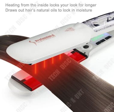 Tech DISCOUNT Plancha para el cabello TD®, vapor infrarrojo, aer