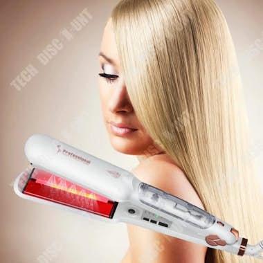 Tech DISCOUNT Plancha para el cabello TD®, vapor infrarrojo, aer