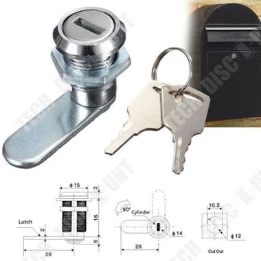 Tech DISCOUNT TD® Lock Lock Home Security Mailbox 2 Keys Lock Ob