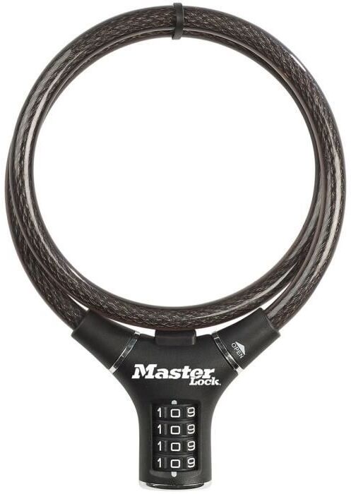 Master Lock 8229eurdpro candado 90 cm cable combinación exterior para bicicleta paseante y otro equipo unisex negro