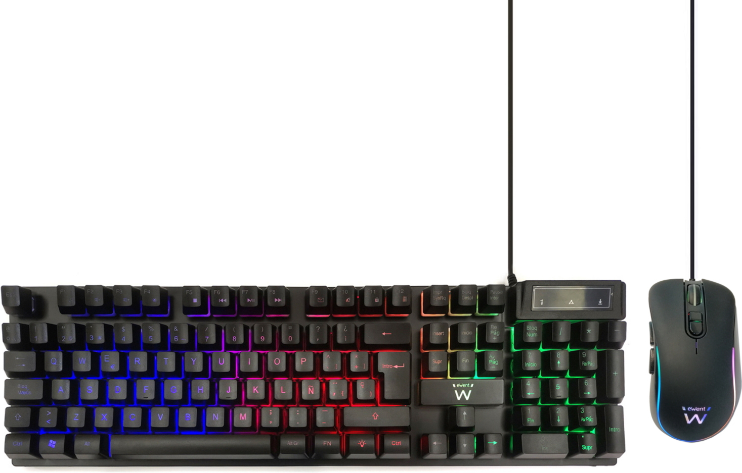 Ewent PL3201 teclado USB QWERTY Español Negro